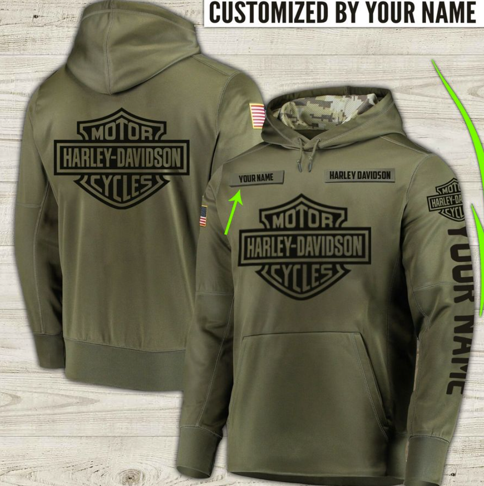 Personalized Motor Harley Davidson all over printed 3D hoodie