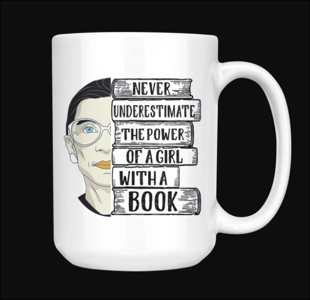 RBG never underestimate the power of a girl with a book mug