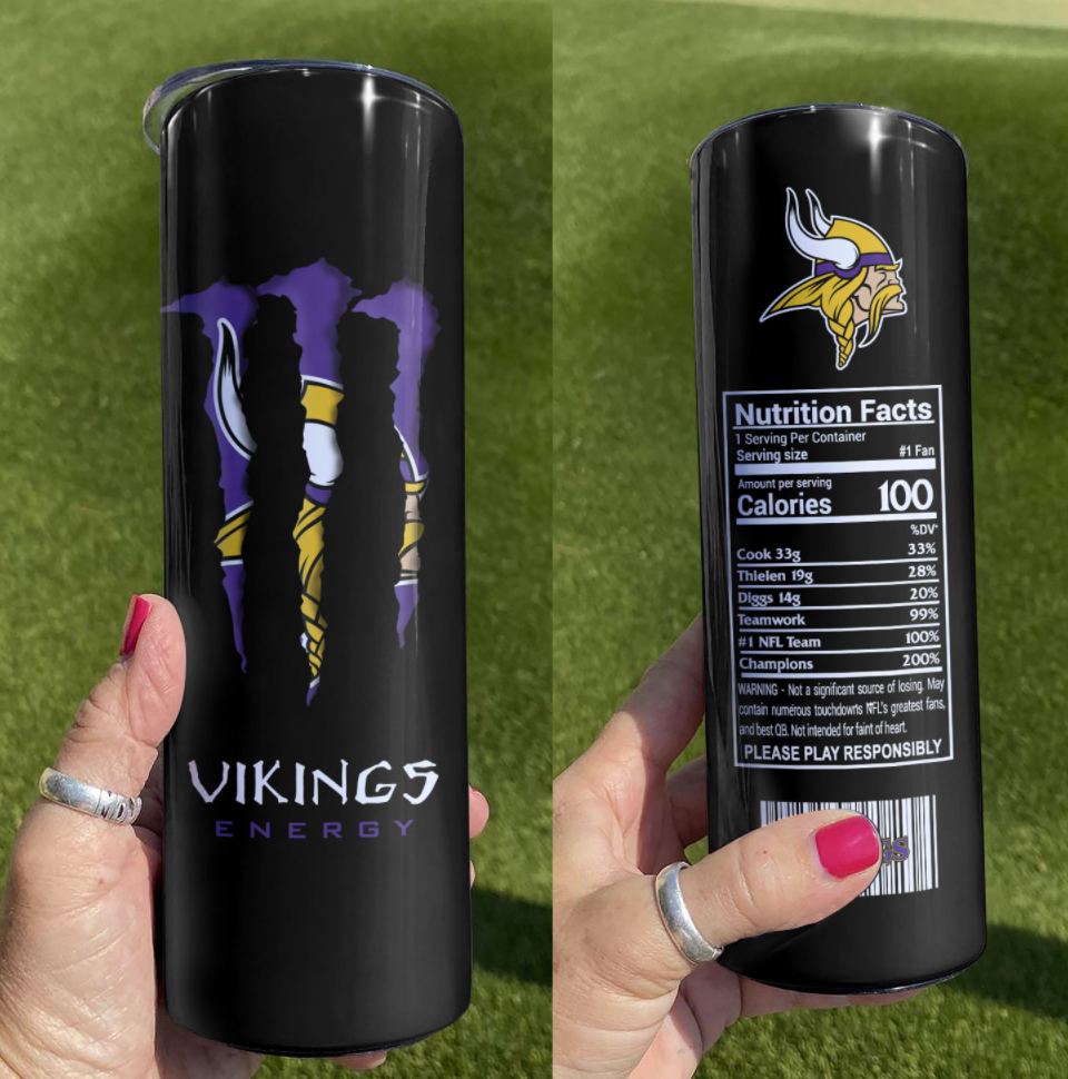 Vikings Energy skinny tumbler