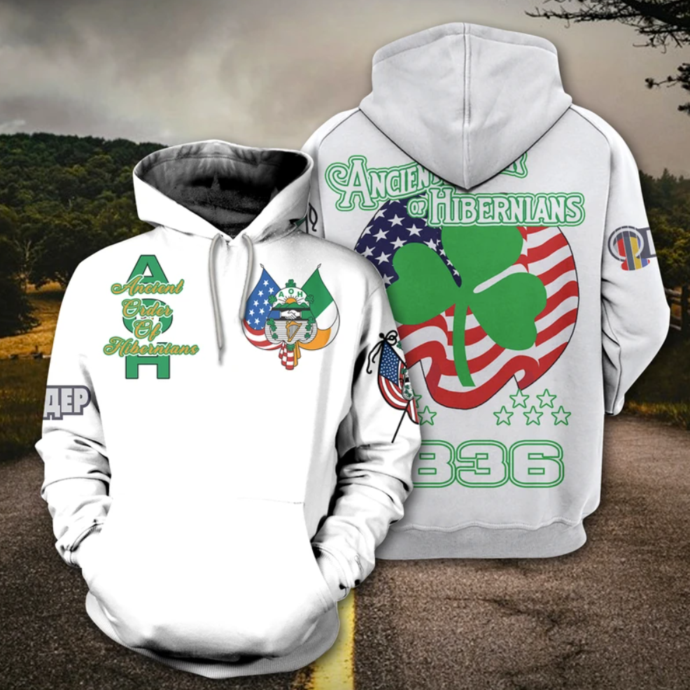 Ancient Order of Hibernians all over printed 3D hoodie