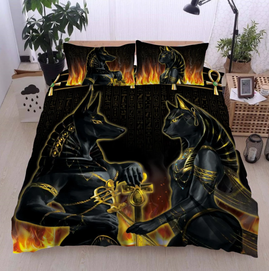Anubis and Bastet bedding set