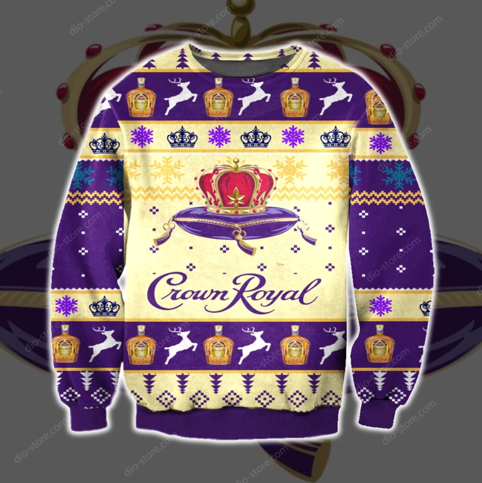 Crown Royal 3D ugly sweater