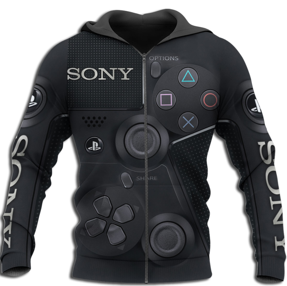 Gamepad Sony all over printed 3D zip hoodie