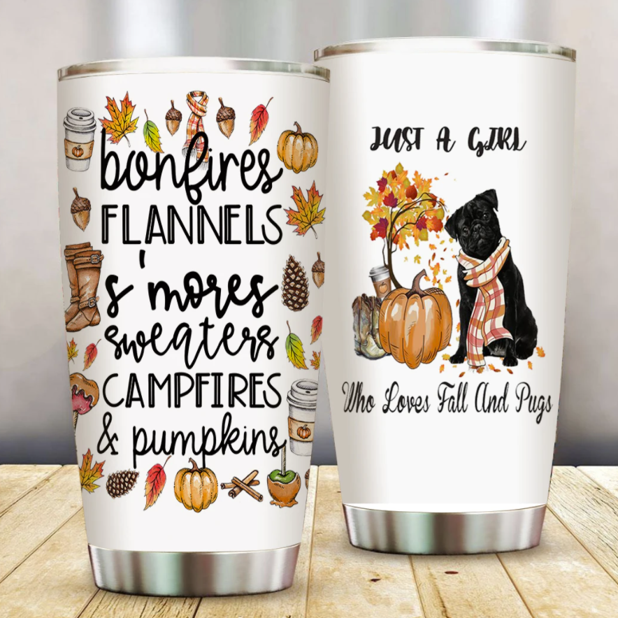 Just a girl who loves fall and Pugs tumbler