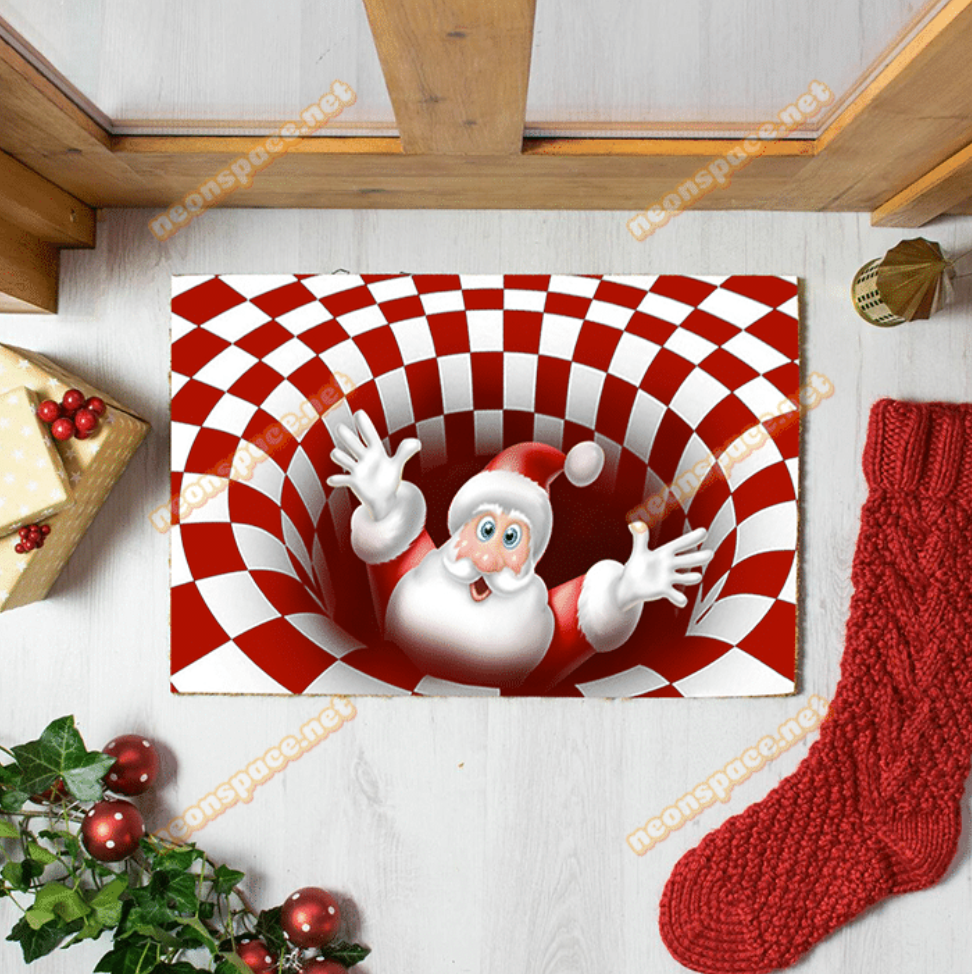 Merry Christmas Santa Claus Illusion Doormat