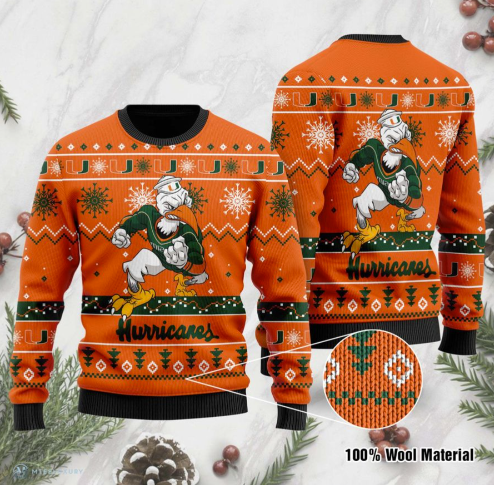 Miami Hurricanes football ugly sweater