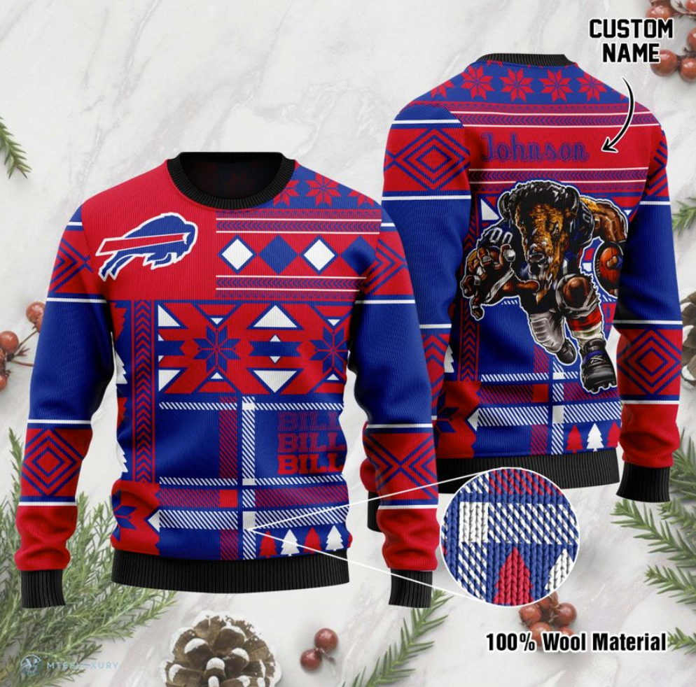 Personalized Buffalo Bills ugly sweater