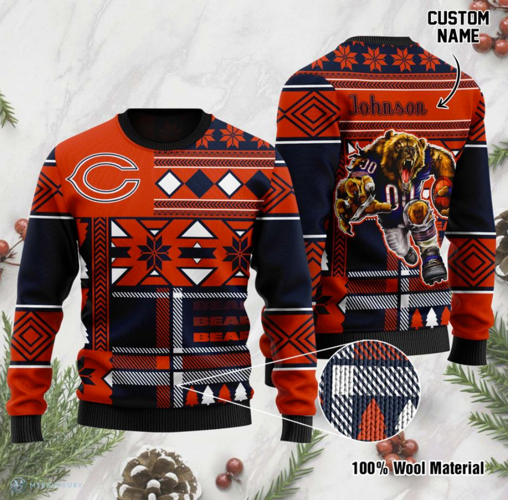 Personalized Chicago Bears ugly sweater