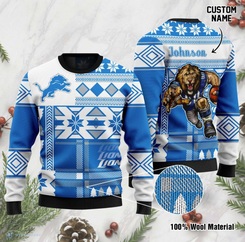 Personalized Detroit Lions ugly sweater