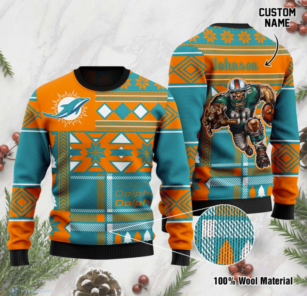 Personalized Miami Dolphins ugly sweater