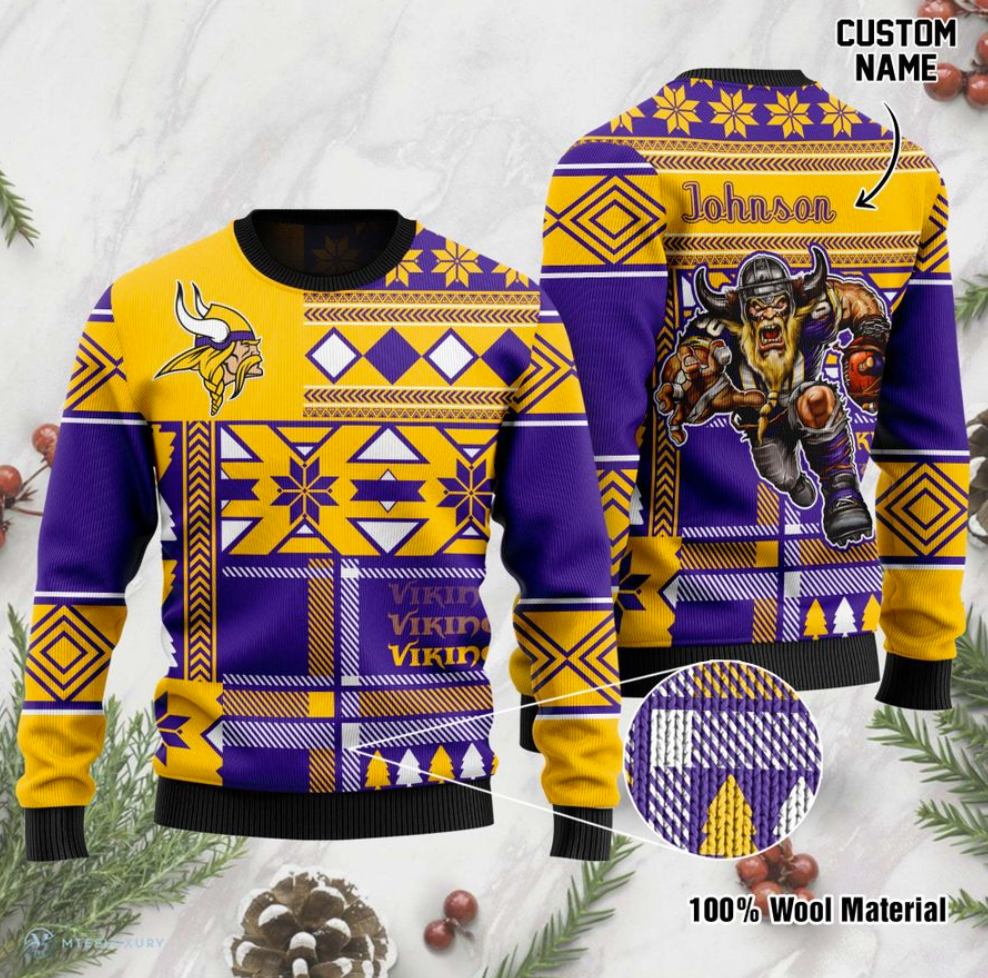 Personalized Minnesota Vikings ugly sweater