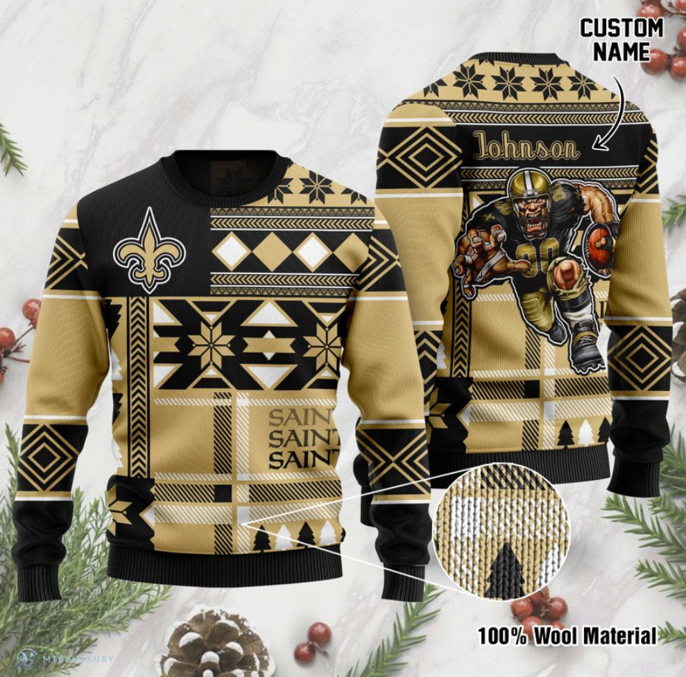 Personalized New Orleans Saints ugly sweater