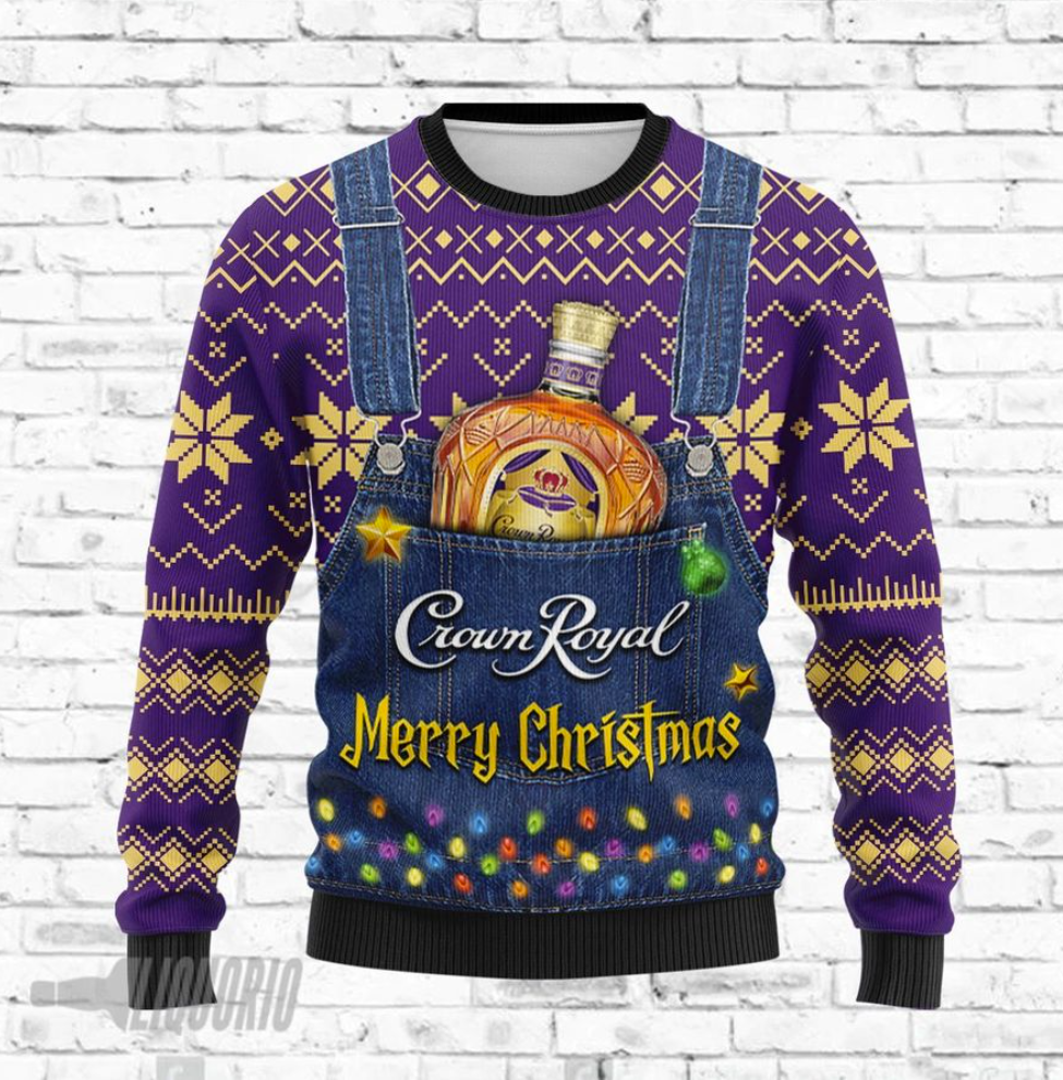 Crown Royal Merry Christmas ugly sweater