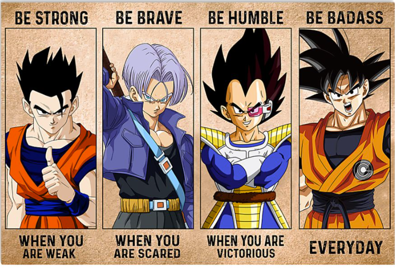 Dragon ball be strong when you are weak be brave when you are scared poster