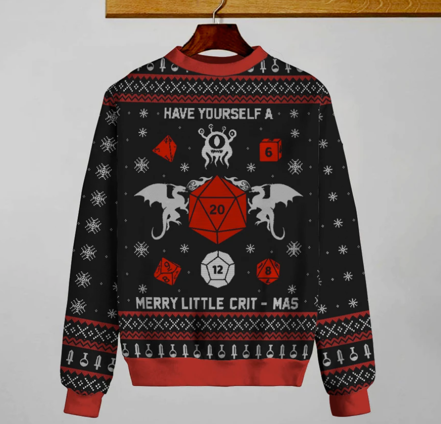 Have yourself a merry little crit-mas ugly sweater