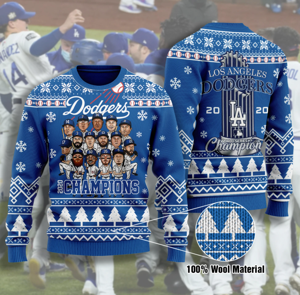 Los Angeles Dodgers champion 2020 ugly sweater