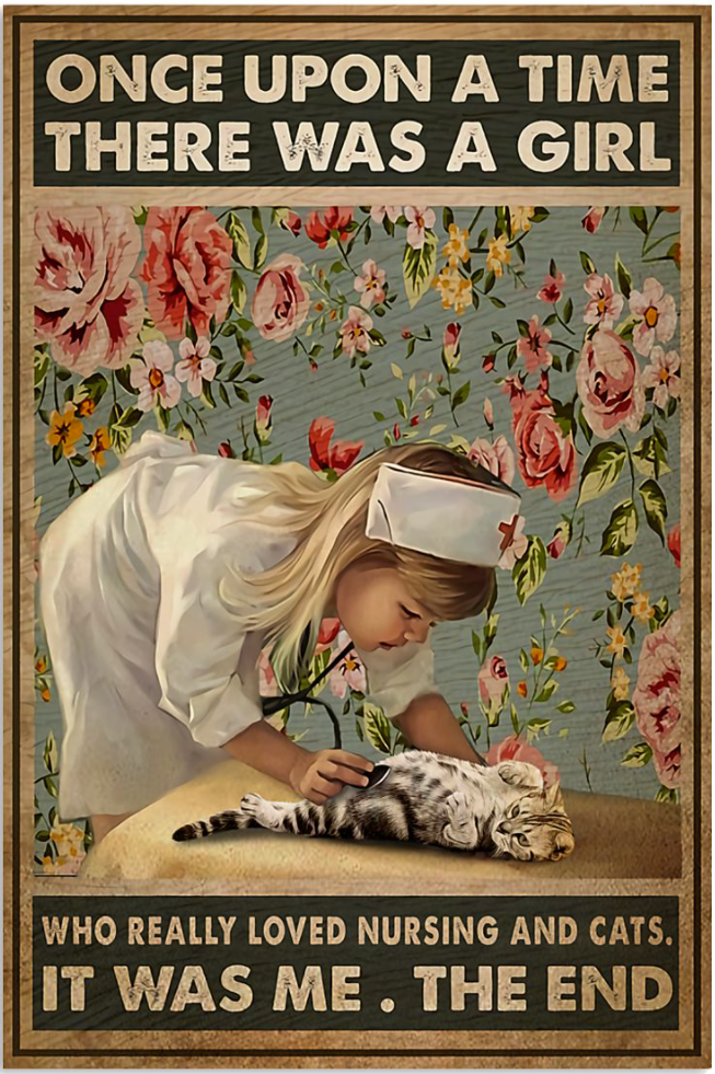 Once upon a time there was a girl who really loved nursing and cats it was me the end poster