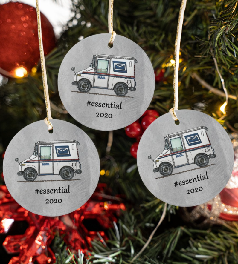 Postal Worker essential 2020 Christmas ornament