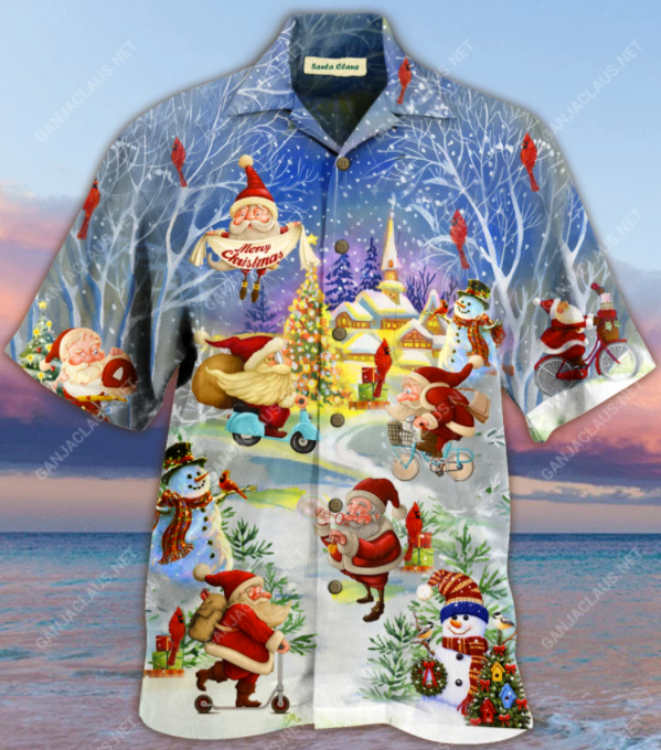 Santa Claus Merry Christmas hawaiian shirt 1