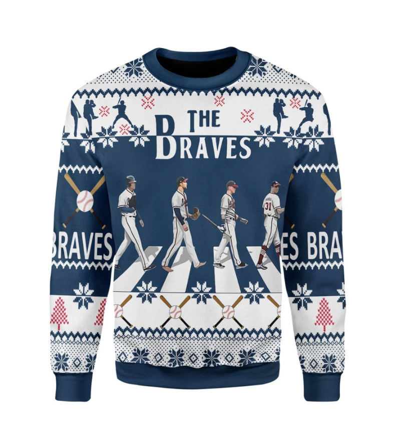 The Braves Walking Abbey Road ugly sweater