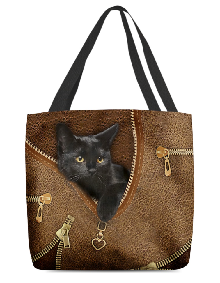Black cat tote bag