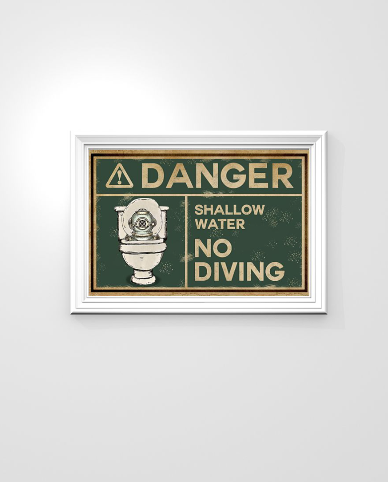 Danger shallow water no diving poster