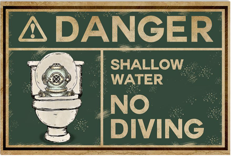 Danger shallow water no diving poster