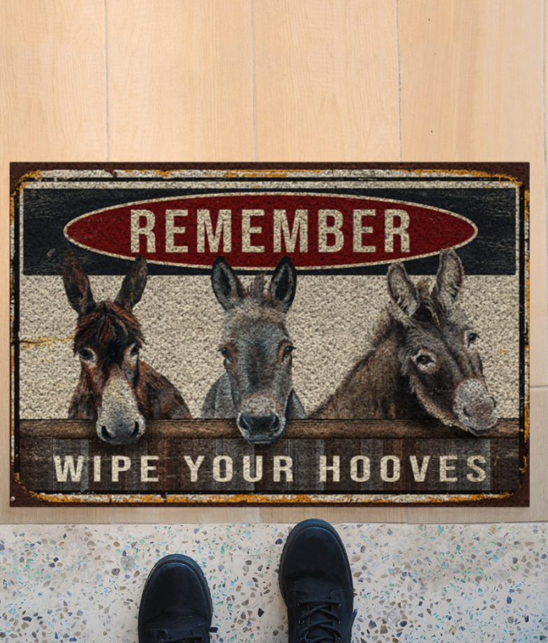 Donkey remember wipe your hooves doortmat 1