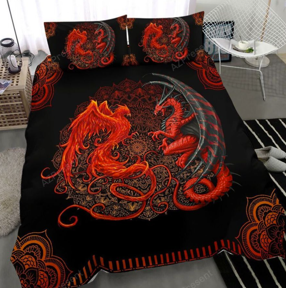 Dragon and phoenix bedding set