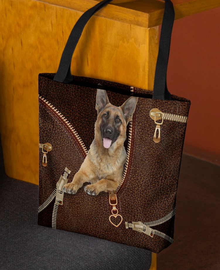 German Shepherd Zipper tote bag