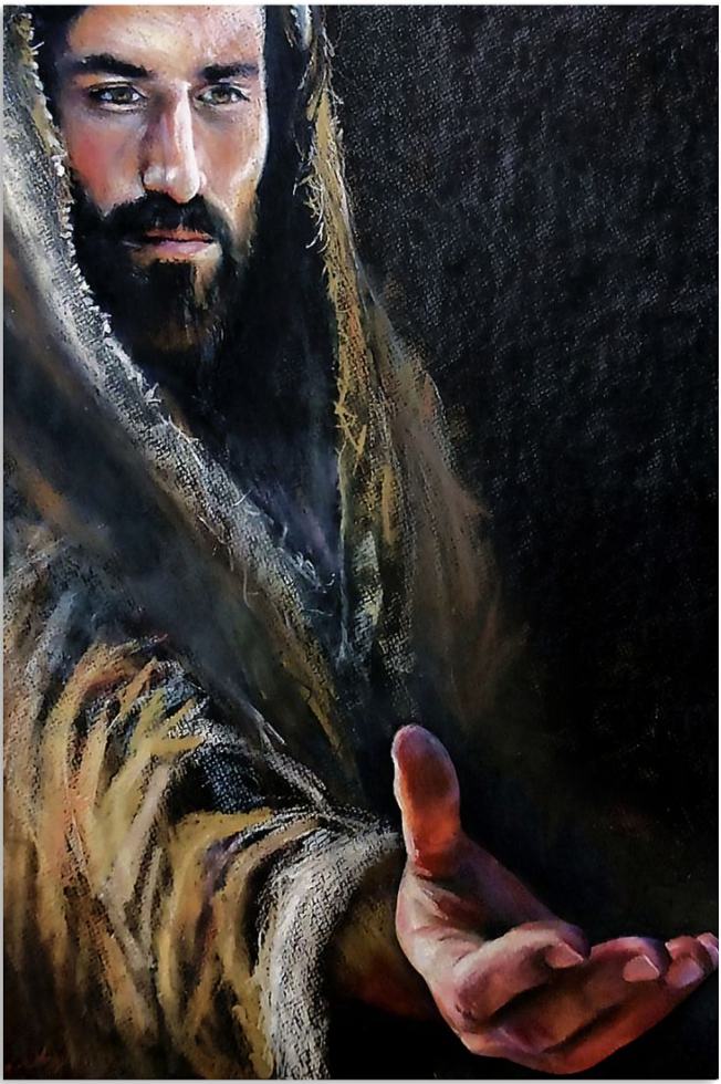 Jesus reaching hand poster