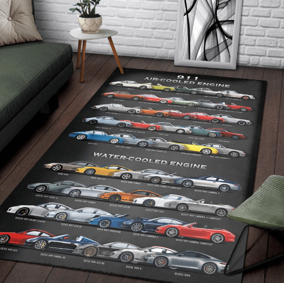 911 air cooled engine rug