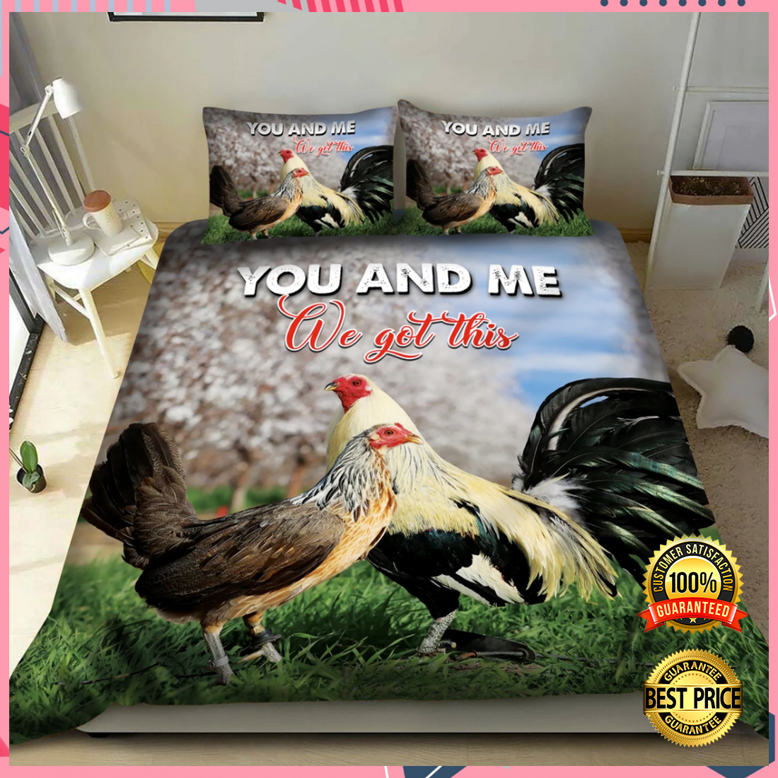 Chicken you and me we got this bedding set 2