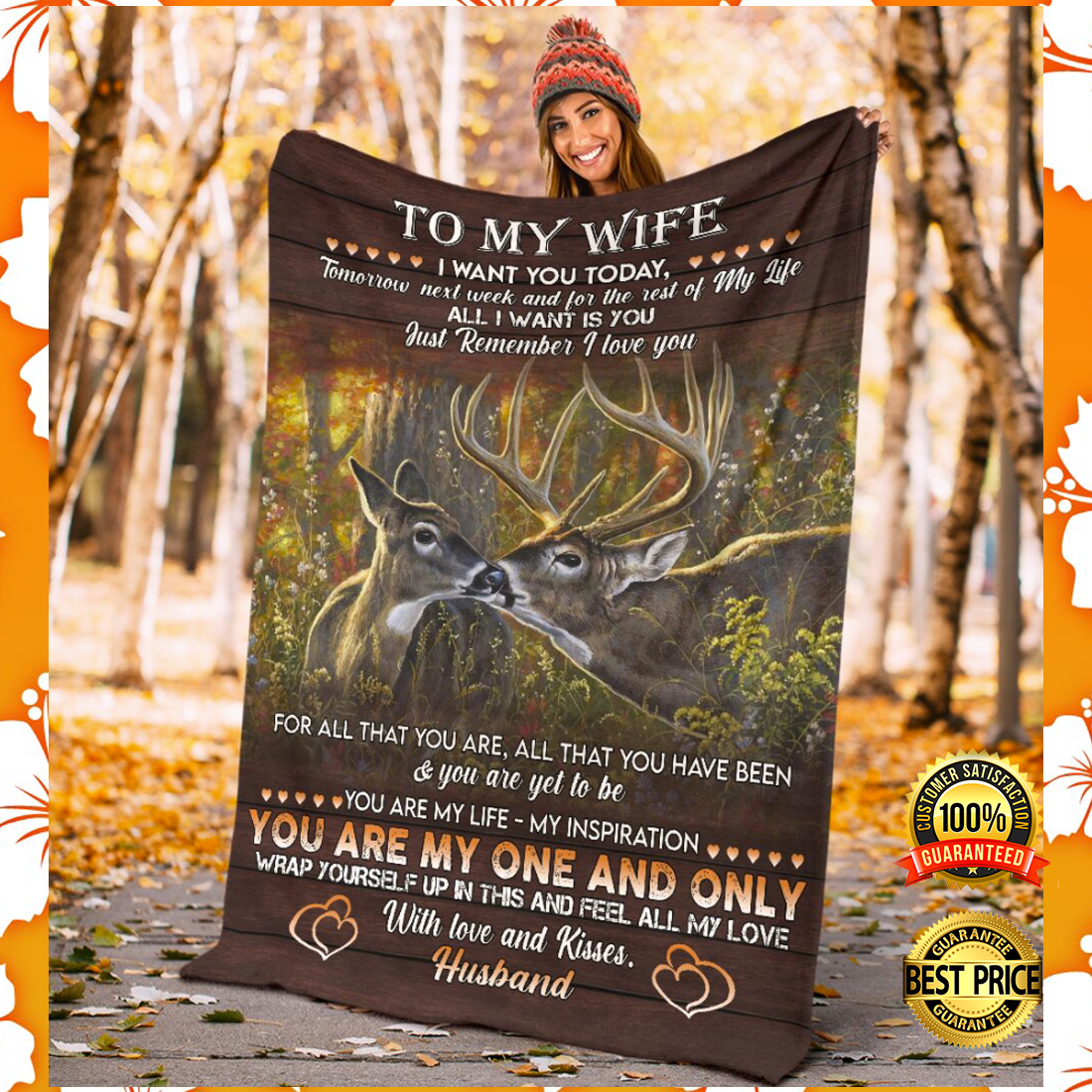 Deer couple i want you today tomorrow next week and for the rest of my life blanket