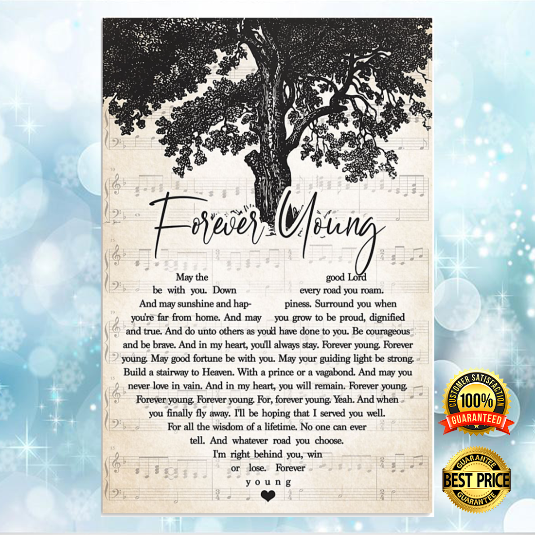 Forever young heart song lyric poster 5