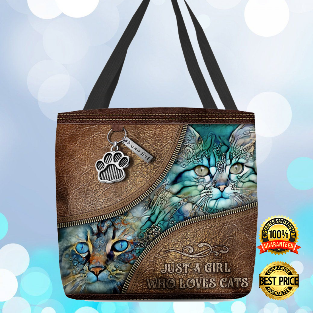 Just a girl who loves cats tote bag 4