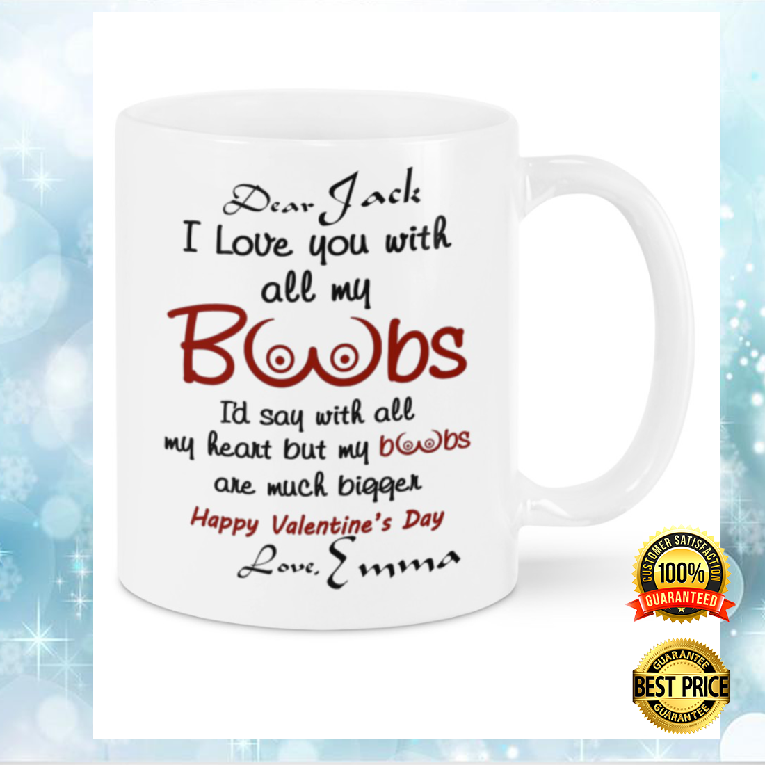 Personalized i love you with all my boobs mug 4