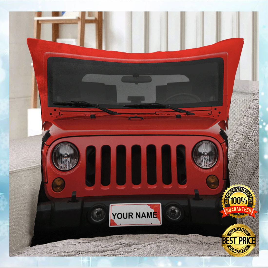 Personalized jeep pillow