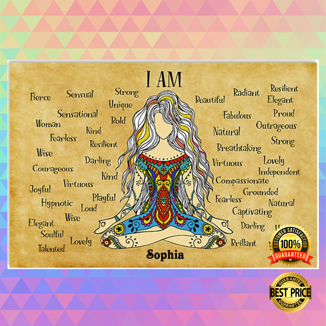 Personalized namaste girl i am strong unique poster 5