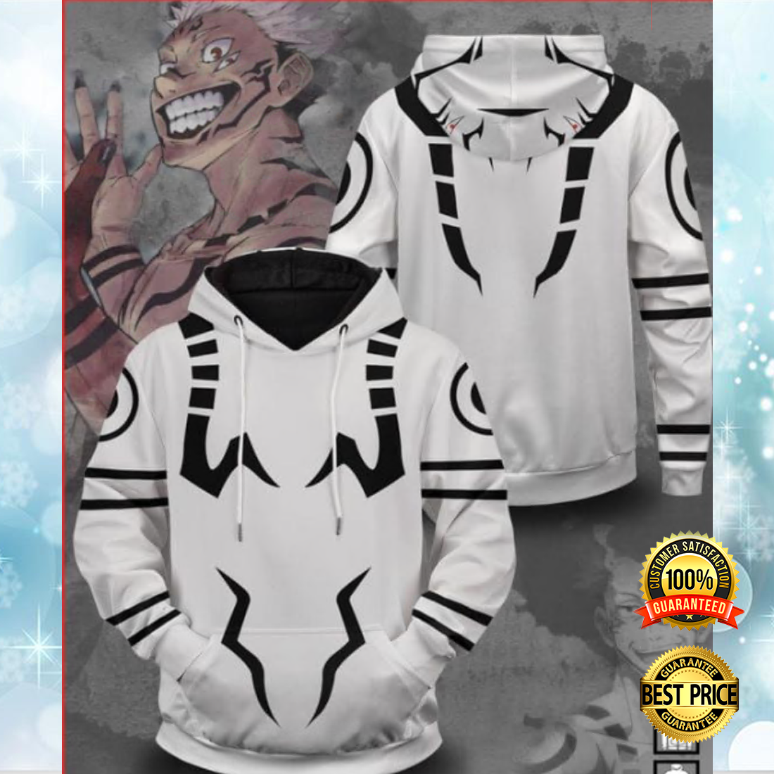 Sukuna all over printed 3D hoodie 5