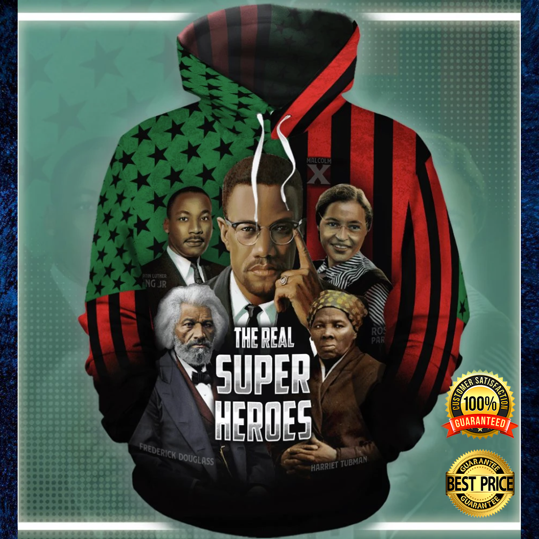 The real super heroes all over printed 3D hoodie 4