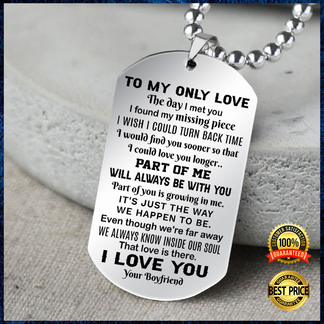 To my only love the day i met you i found my missing piece dog tag 1 4