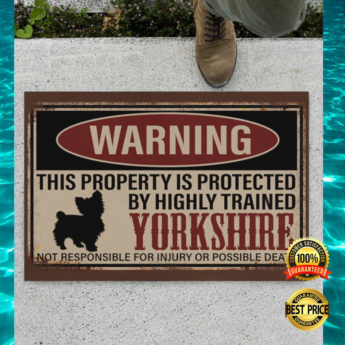 Warning this property is protected by highly trained yorkshire doormat 4