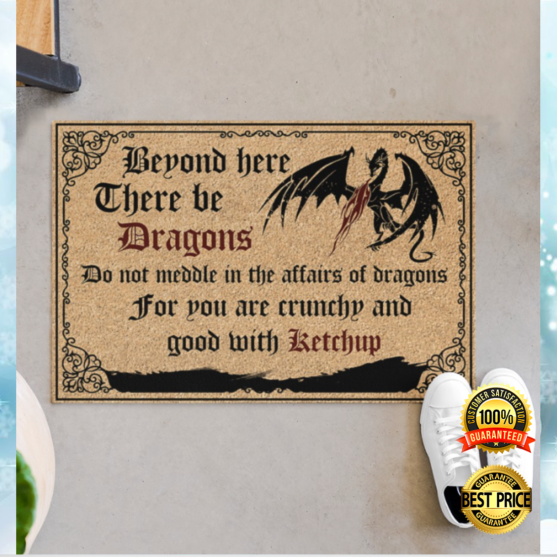 Beyond here there be dragons doormat 5