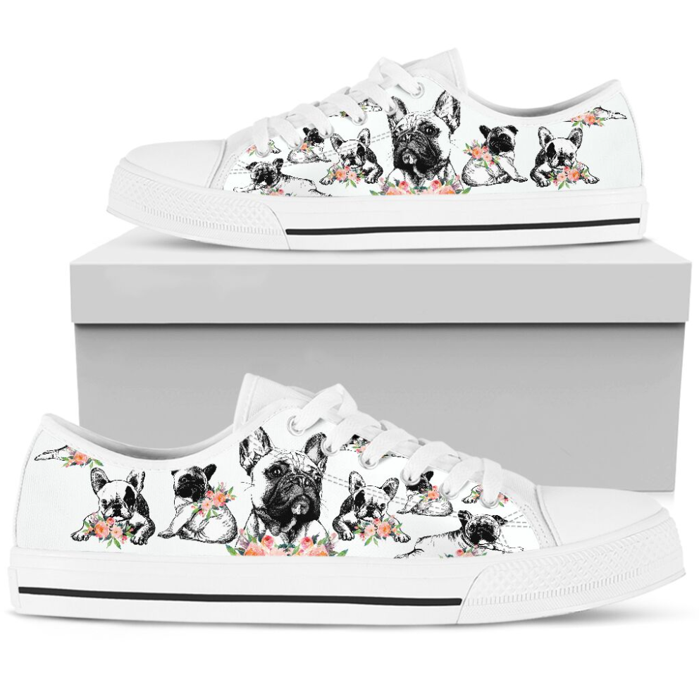 Frenchie lover low top shoes