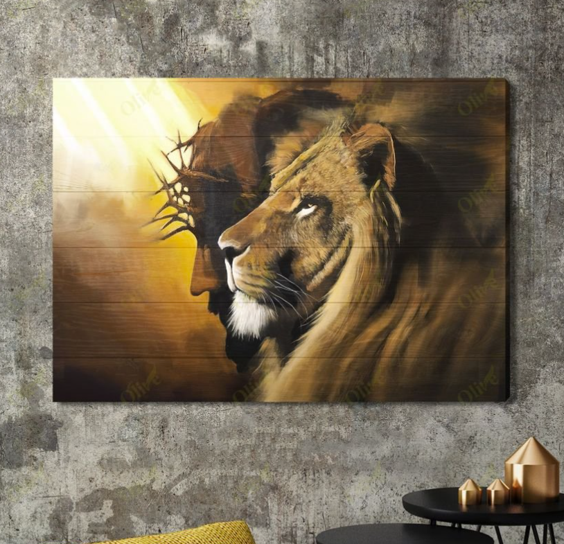 Lion and Jesus canvas