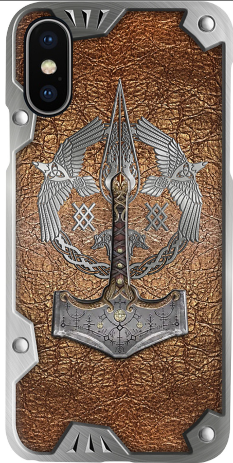 Viking ravens Mjolnir phone case
