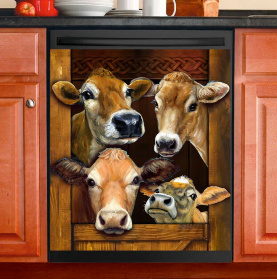Cow decor dishwasher cover