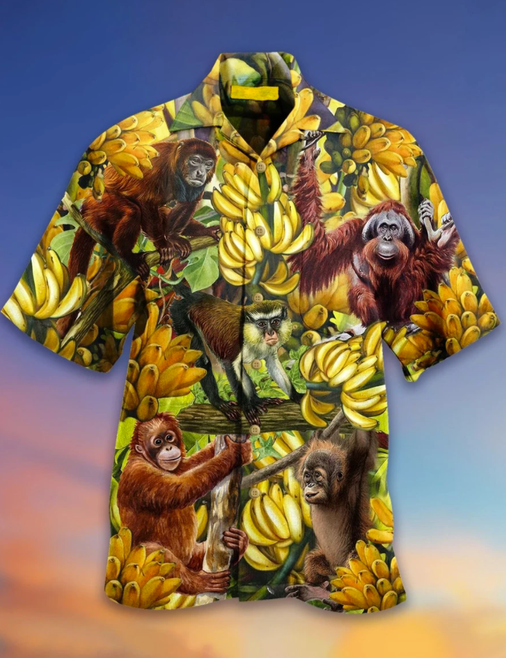 Monkey banana hawaiian shirt