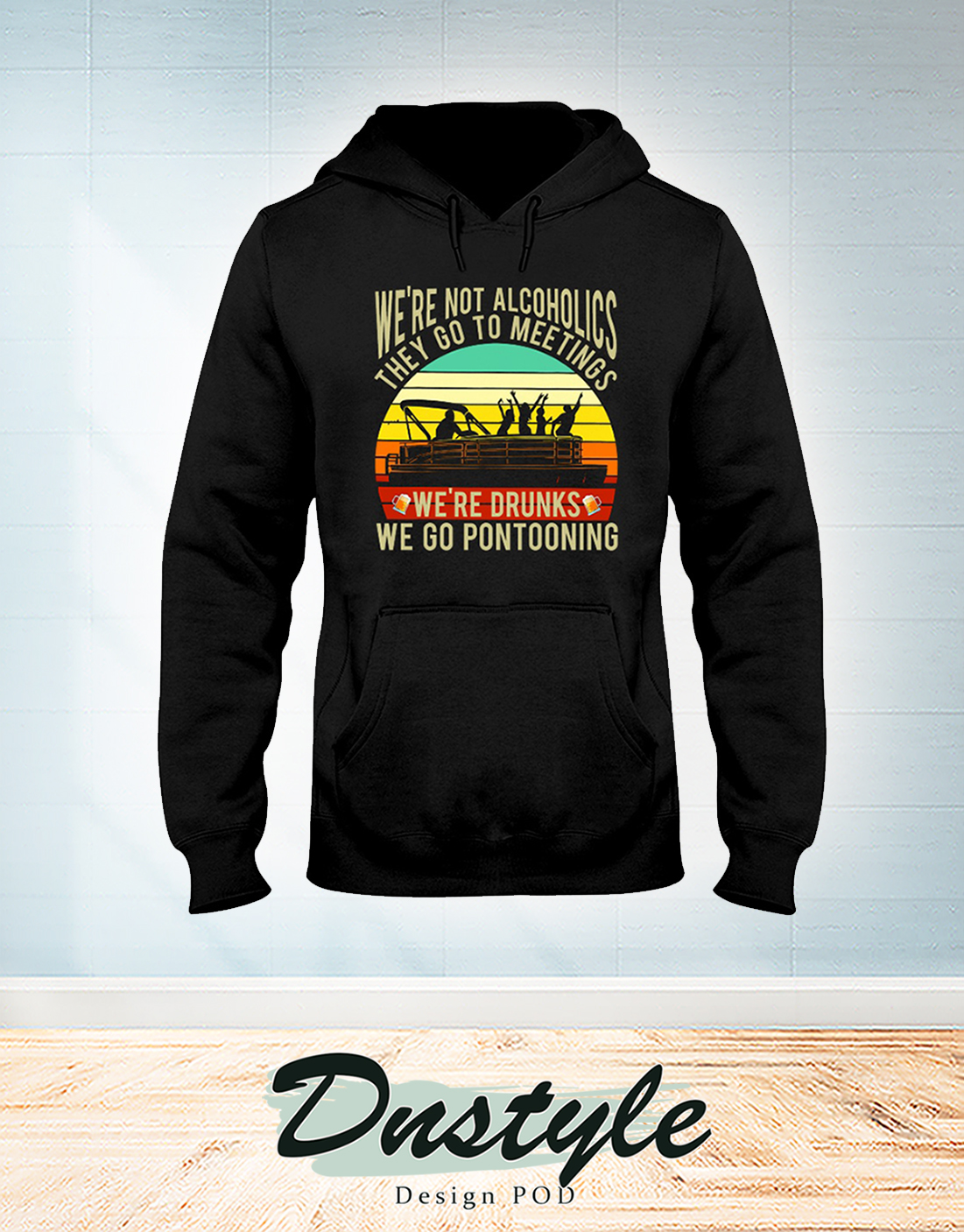 Vintage Boating we're not alcoholics they go to meetings hoodie